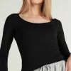 Tezenis Long-Sleeve Scoop-Neck Viscose Top