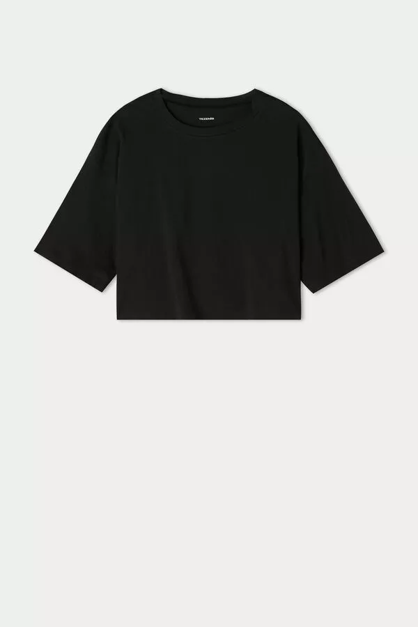 Tezenis Short Half-Sleeve Drop-Shoulder Cotton T-Shirt 5 Tezenis Short Half-Sleeve Drop-Shoulder Cotton T-Shirt - Image 5