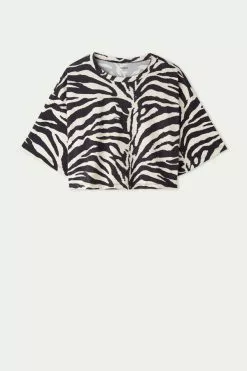 Tezenis Short Half-Sleeve Drop-Shoulder Cotton T-Shirt -Outlet Tops Store 1MM1022306V F