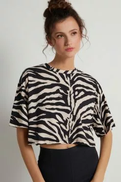 Tezenis Short Half-Sleeve Drop-Shoulder Cotton T-Shirt