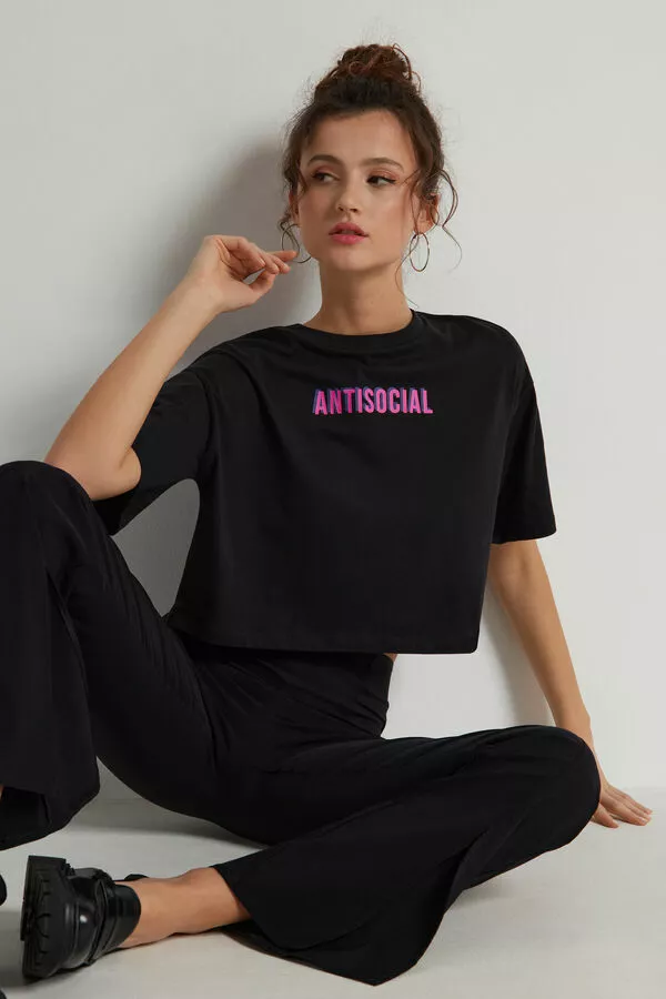 Tezenis Short Half-Sleeve Drop-Shoulder Cotton T-Shirt 3 Tezenis Short Half-Sleeve Drop-Shoulder Cotton T-Shirt - Image 3