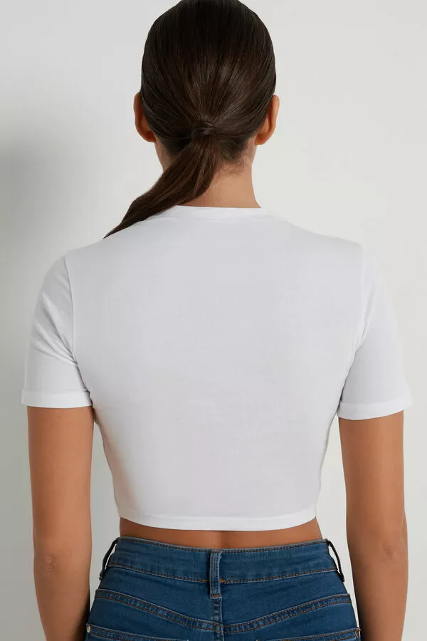Tezenis Cotton Cropped Crew-Neck T-Shirt 2 Tezenis Cotton Cropped Crew-Neck T-Shirt - Image 2