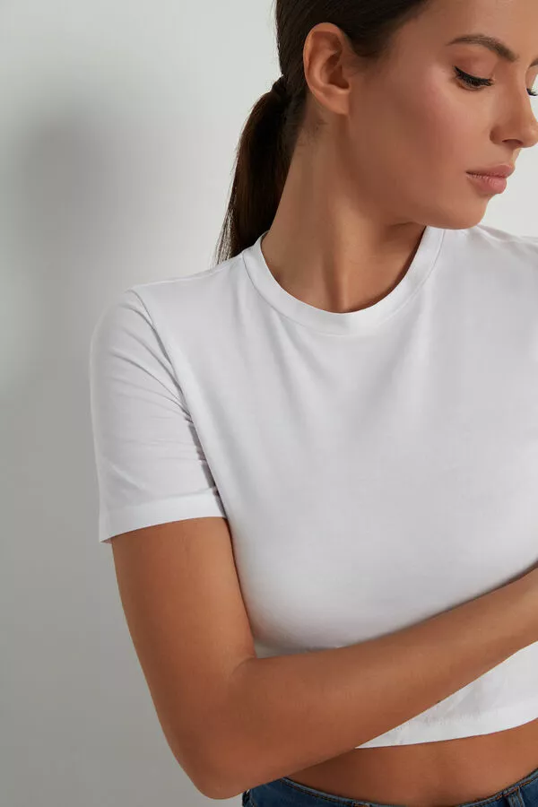 Tezenis Cotton Cropped Crew-Neck T-Shirt 4 Tezenis Cotton Cropped Crew-Neck T-Shirt - Image 4