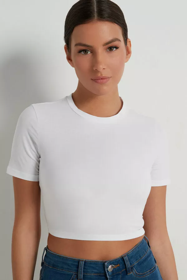 Tezenis Cotton Cropped Crew-Neck T-Shirt 1 Tezenis Cotton Cropped Crew-Neck T-Shirt