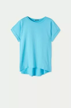 Tezenis Turned-Up Kimono Sleeve Cotton T-Shirt -Outlet Tops Store 1MM1193257V F