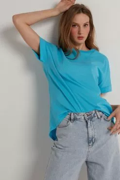 Tezenis Turned-Up Kimono Sleeve Cotton T-Shirt -Outlet Tops Store 1MM1193257V M