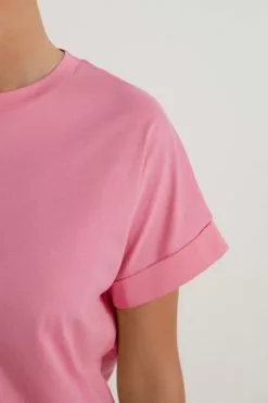 Tezenis Turned-Up Kimono Sleeve Cotton T-Shirt -Outlet Tops Store 1MM1193282V DT1W