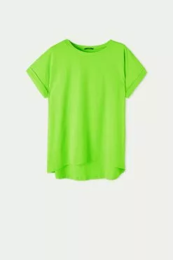 Tezenis Turned-Up Kimono Sleeve Cotton T-Shirt -Outlet Tops Store 1MM1193308V F