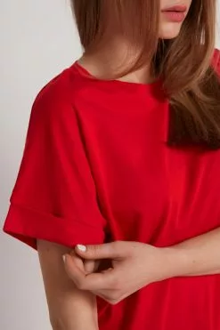 Tezenis Turned-Up Kimono Sleeve Cotton T-Shirt -Outlet Tops Store 1MM1193567V DT1W