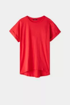 Tezenis Turned-Up Kimono Sleeve Cotton T-Shirt -Outlet Tops Store 1MM1193567V F