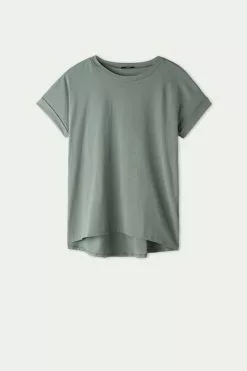 Tezenis Turned-Up Kimono Sleeve Cotton T-Shirt -Outlet Tops Store 1MM1193625V F