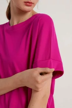 Tezenis Turned-Up Kimono Sleeve Cotton T-Shirt -Outlet Tops Store 1MM1193803V DT1W