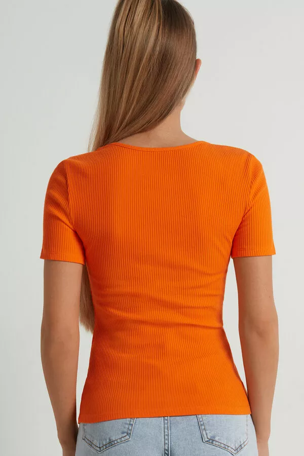 Tezenis Basic Rib Cotton Scoop Neck T-shirt 2 Tezenis Basic Rib Cotton Scoop Neck T-shirt - Image 2