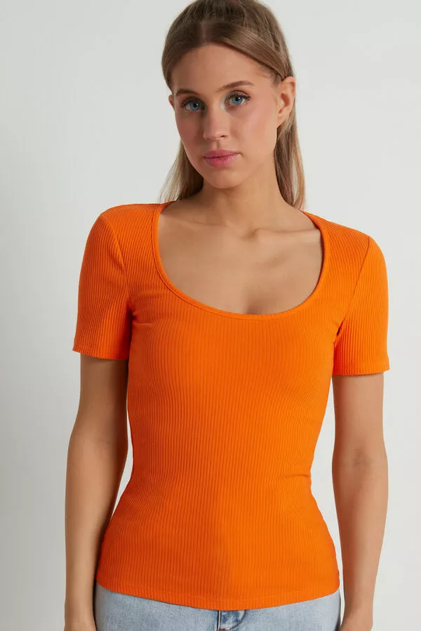 Tezenis Basic Rib Cotton Scoop Neck T-shirt 1 Tezenis Basic Rib Cotton Scoop Neck T-shirt