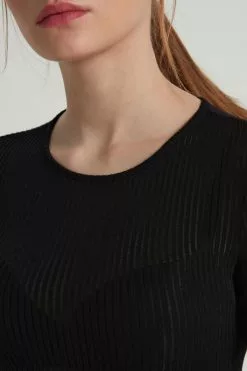 Tezenis Short-Sleeve Crew-Neck Ultralight Ribbed Cotton Top -Outlet Tops Store 1MM1584019 DT1W