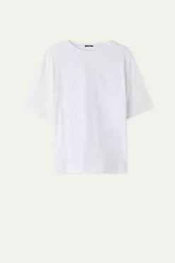 Tezenis Dropped Shoulder Cotton T-Shirt With Vents -Outlet Tops Store 1MM1590001 F