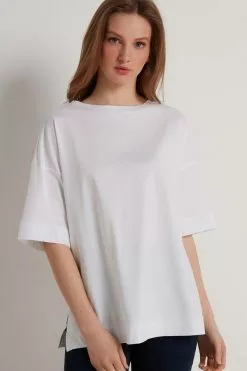 Tezenis Dropped Shoulder Cotton T-Shirt With Vents