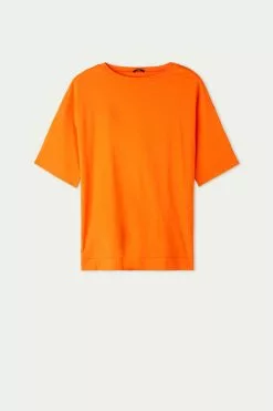 Tezenis Dropped Shoulder Cotton T-Shirt With Vents -Outlet Tops Store 1MM1590322V F