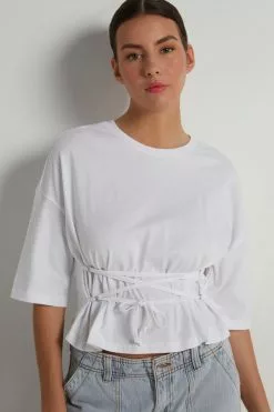 Tezenis Boxy Cotton T-shirt With Lacing