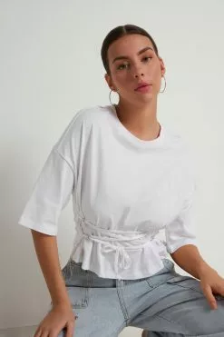 Tezenis Boxy Cotton T-shirt With Lacing -Outlet Tops Store 1MM1593001 M