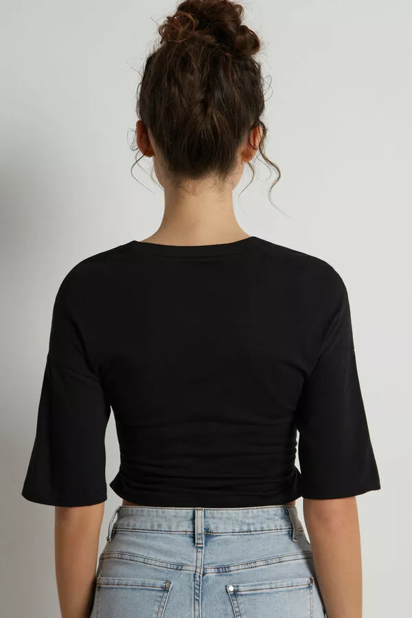 Tezenis Boxy Cotton T-shirt With Lacing 2 Tezenis Boxy Cotton T-shirt With Lacing - Image 2