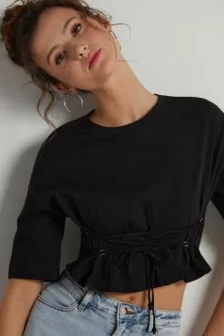 Tezenis Boxy Cotton T-shirt With Lacing 7 Tezenis Boxy Cotton T-shirt With Lacing -Outlet Tops Store 1MM1593019 M