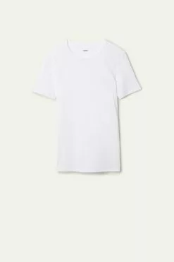 Tezenis Crew-Neck Stretch-Cotton T-Shirt -Outlet Tops Store 1MM15B 001 F