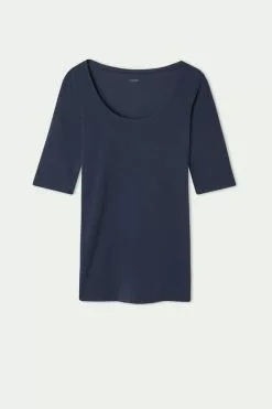 Tezenis Short-Sleeve Scoop-Neck Top In Cotton -Outlet Tops Store 1MM15C624T F