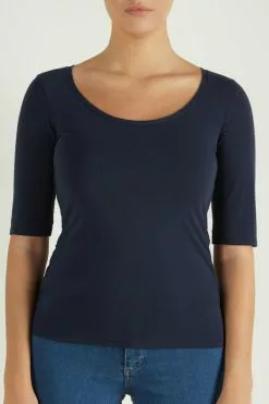 Tezenis Short-Sleeve Scoop-Neck Top In Cotton