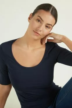 Tezenis Short-Sleeve Scoop-Neck Top In Cotton -Outlet Tops Store 1MM15C624T M