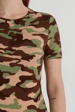 Tezenis Crewneck Printed Stretch Cotton T-Shirt -Outlet Tops Store 1MM15T588V DT1W