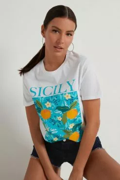 Tezenis Cotton Printed T-shirt -Outlet Tops Store 1MM199T516V M