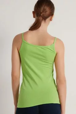 Tezenis Round-Neck Stretch Cotton Tank Top -Outlet Tops Store 1MT15A624V BI