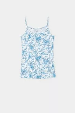 Tezenis Round Neck Tank Top In Stretch Cotton -Outlet Tops Store 1MT15T597V F