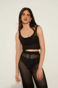 Tezenis Crop Top In Mesh Crochet -Outlet Tops Store 1MT1650019 M