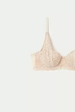 Tezenis Paris Recycled Lace Unpadded Balconette Bra -Outlet Tops Store 1RB060 3106 D1