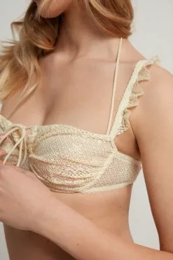 Tezenis Country Pointelle Tie Balconette Bra -Outlet Tops Store 1RB1548265V DT1W