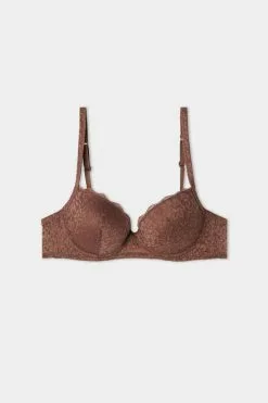Tezenis Wien Recycled Lace Lightly Padded Balconette Bra -Outlet Tops Store 1RI060633V F