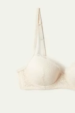Tezenis Wien Recycled Lace Lightly Padded Balconette Bra -Outlet Tops Store 1RI060 3106 D1