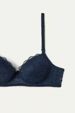 Tezenis Wien Recycled Lace Lightly Padded Balconette Bra -Outlet Tops Store 1RI060 624T D1