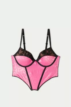 Tezenis Love Bouquet Push-Up Bra Top -Outlet Tops Store 1RT1537284V F