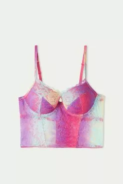 Tezenis Rainbow Lace Push-Up Bra Top -Outlet Tops Store 1RT1560278V F