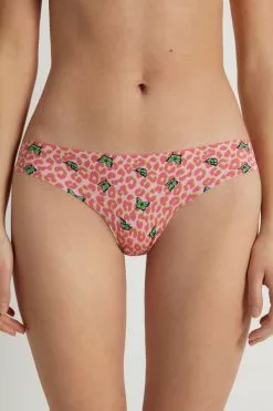 Tezenis Raw Edge Brazilian Brief In Printed Microfiber