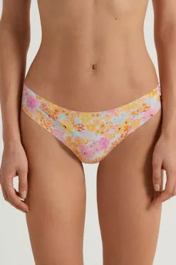Tezenis Raw Edge Brazilian Brief In Printed Microfiber