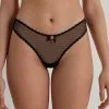 Tezenis Black Net High-Cut Brazilian Panties