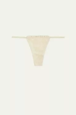 Tezenis Country Pointelle High-Cut String Brazilian Panties -Outlet Tops Store 1SB1548265V F