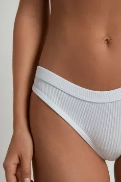 Tezenis Spring Rib High-Cut Cotton Brazilian Panties -Outlet Tops Store 1SB1556001 DT1W