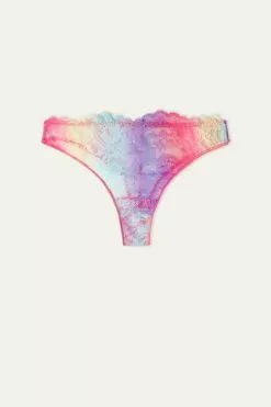 Tezenis Rainbow Lace High-Cut Brazilian Panties -Outlet Tops Store 1SB1560278V F