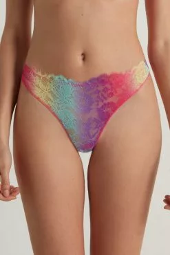 Tezenis Rainbow Lace High-Cut Brazilian Panties