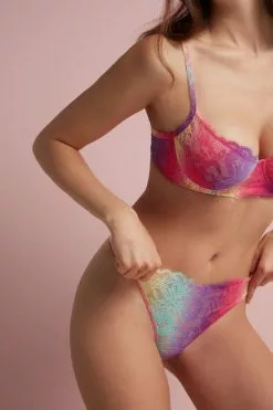 Tezenis Rainbow Lace High-Cut Brazilian Panties -Outlet Tops Store 1SB1560278V M
